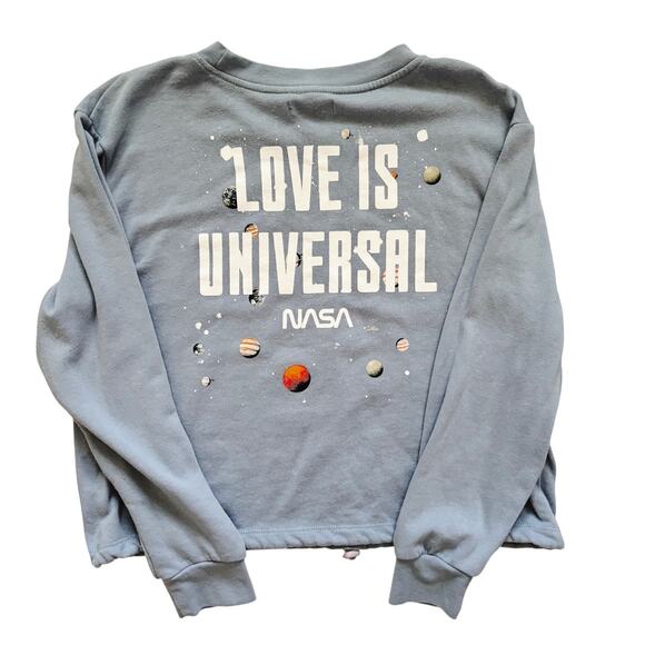 NASA Love Is Universal Cropped Drawstring Sweatshirt - Picture 4 of 6